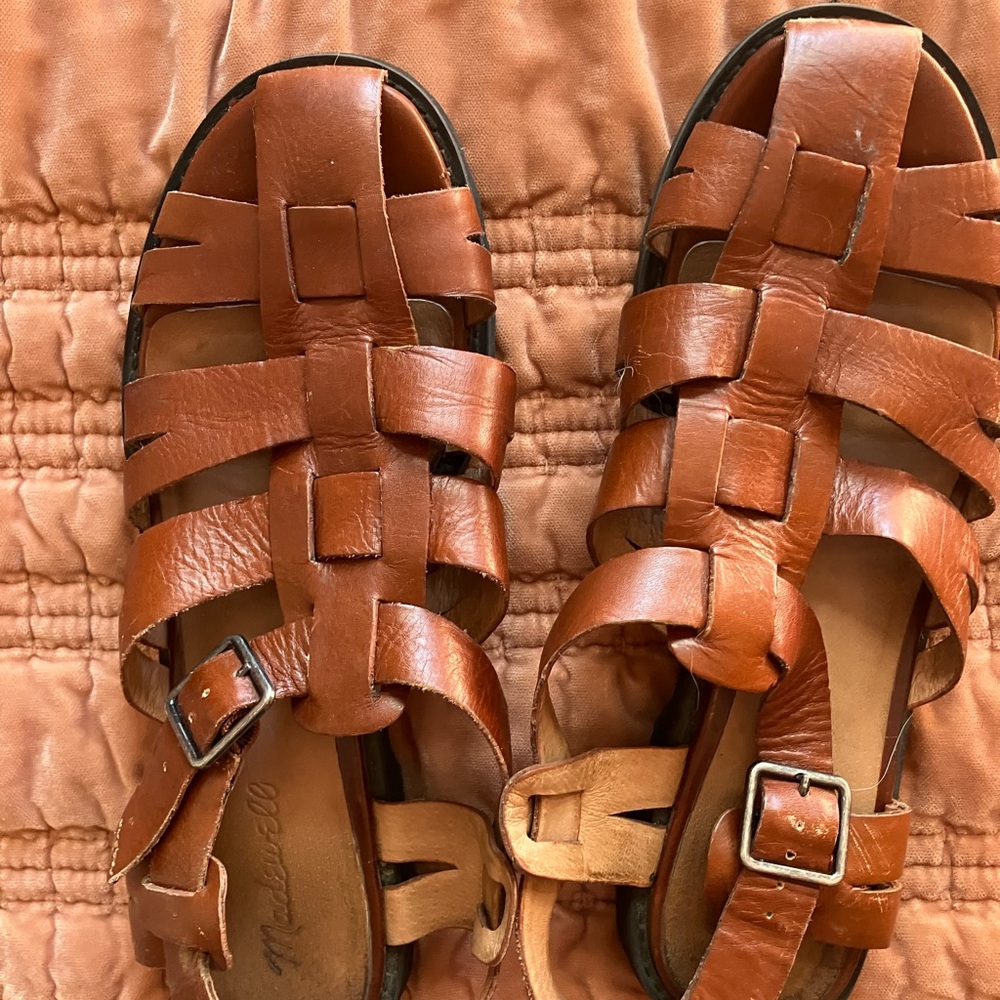 Madewell Brown Leather Sandals with Buckle